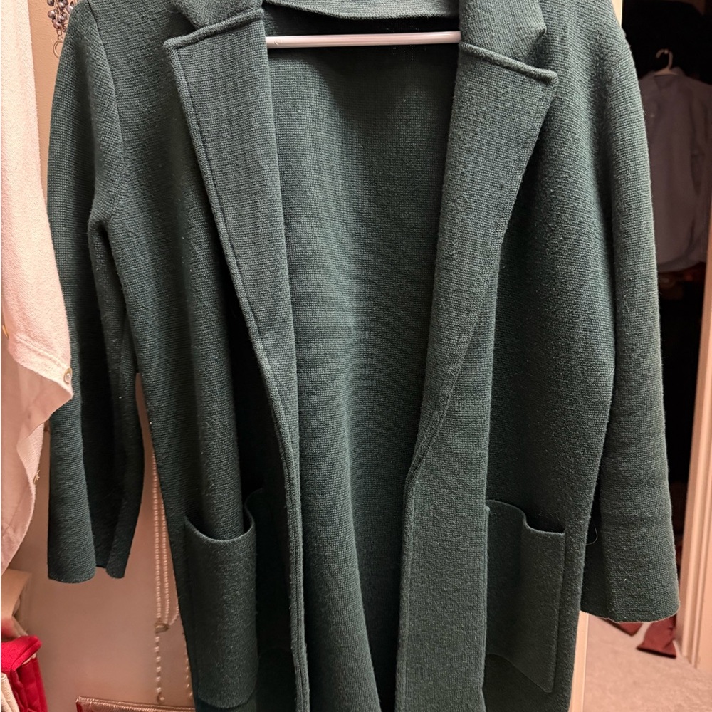 J. Crew Dark Green Knit Coat